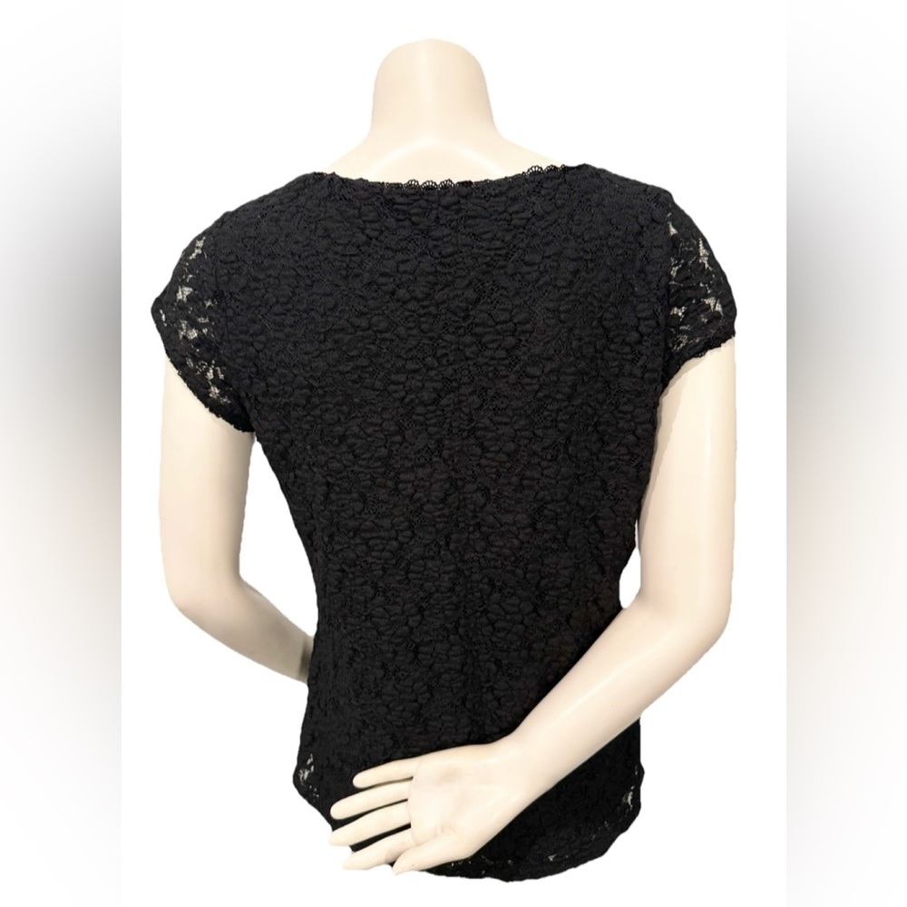Karl Lagerfeld Paris Black Lace Blouse Women’s Large - Picture 2 of 9
